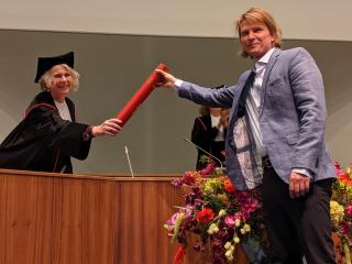 Pascal Fleurkens tijdens zijn promotie